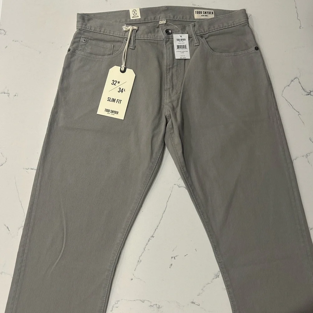 NWT Todd Snyder slim 5 pocket bedford corduroy pant cactus sage green size 32x34 - Picture 4 of 6